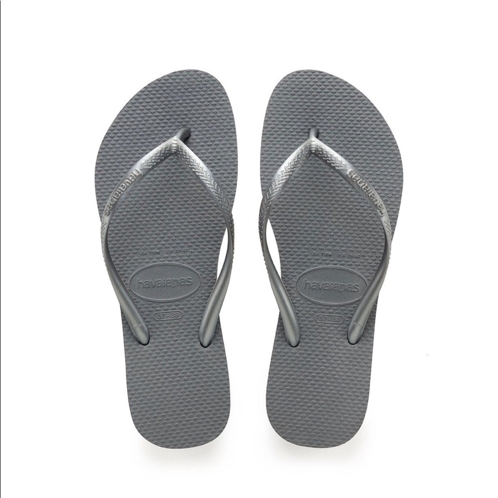 Havaiana’s woman’s slim flip flops steel grey